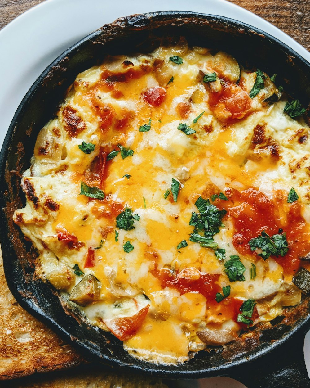 Frittata al forno con verdure tagliata a quadrotti